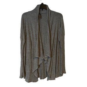 Jesse & J Knit Open Cardigan Loose Wide Lapel Gray USA Made Womens Size Large